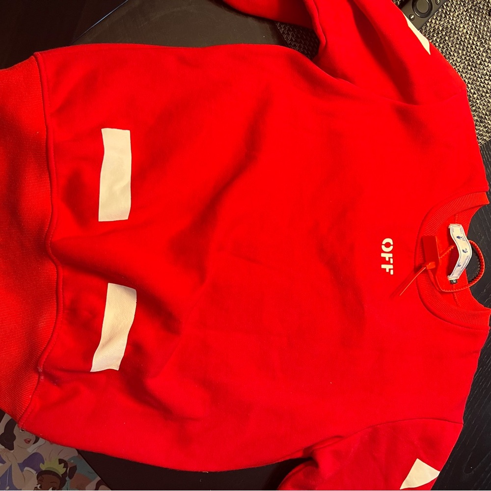 Off-White Red Sweatshirt with White Logo - Picture 2 of 8